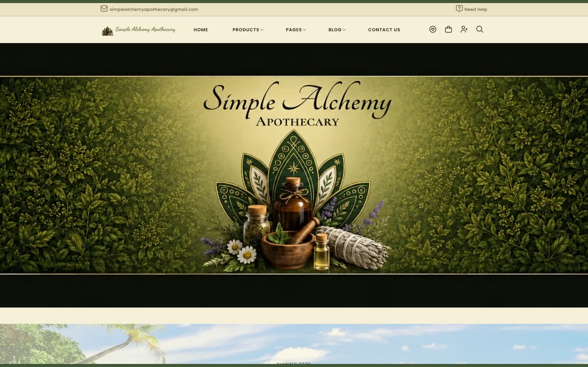 Simple Alchemy storefront on an EPIC theme.