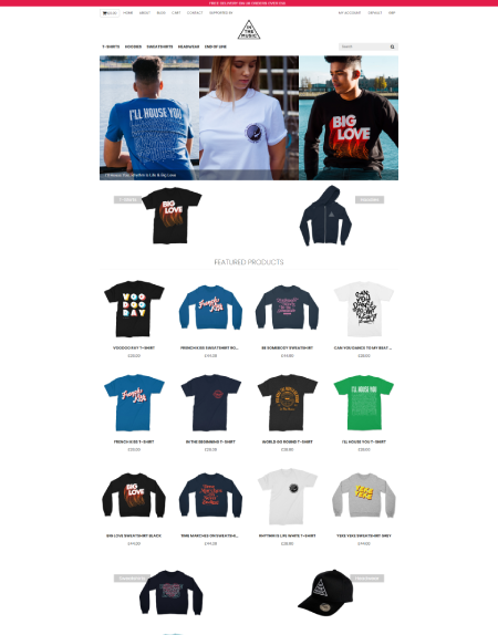 Example of a website selling Clothes