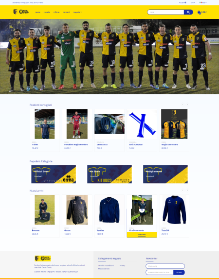 Example of a Football club store on freewebstore