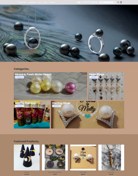 Example of a website selling Pearls