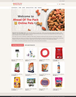 Image of a store selling pet accessories & products on Freewebstore