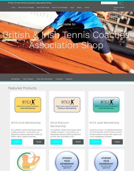 Example of a tennis club store on freewebstore